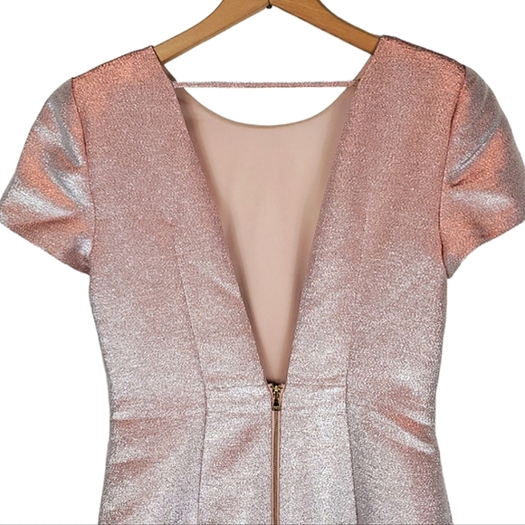 Express Rose Gold Metallic Shimmer Mini Dress - Picture 5 of 10